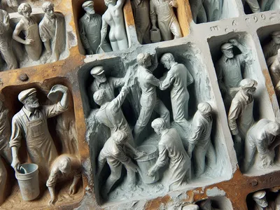 гипсовые формы от литья цветных металлов, загрязненные цинком и медью