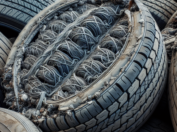 покрышки пневматических шин с металлическим кордом отработанные